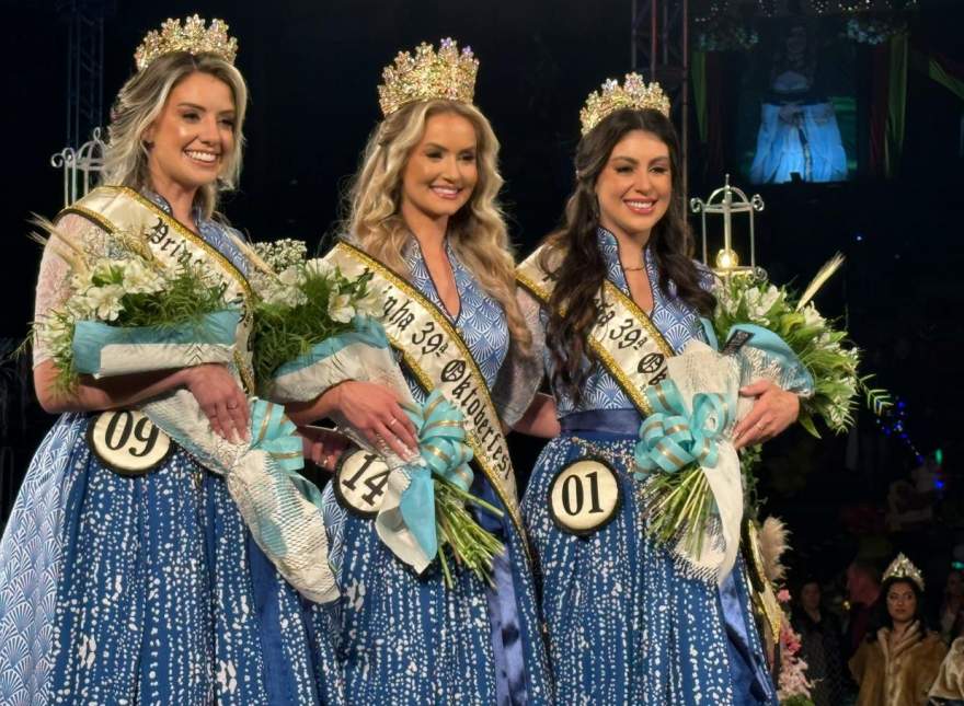  As eleitas de 2024 Tatiane, Nathalia e Karoline (Fotos : Gazeta do Sul) 